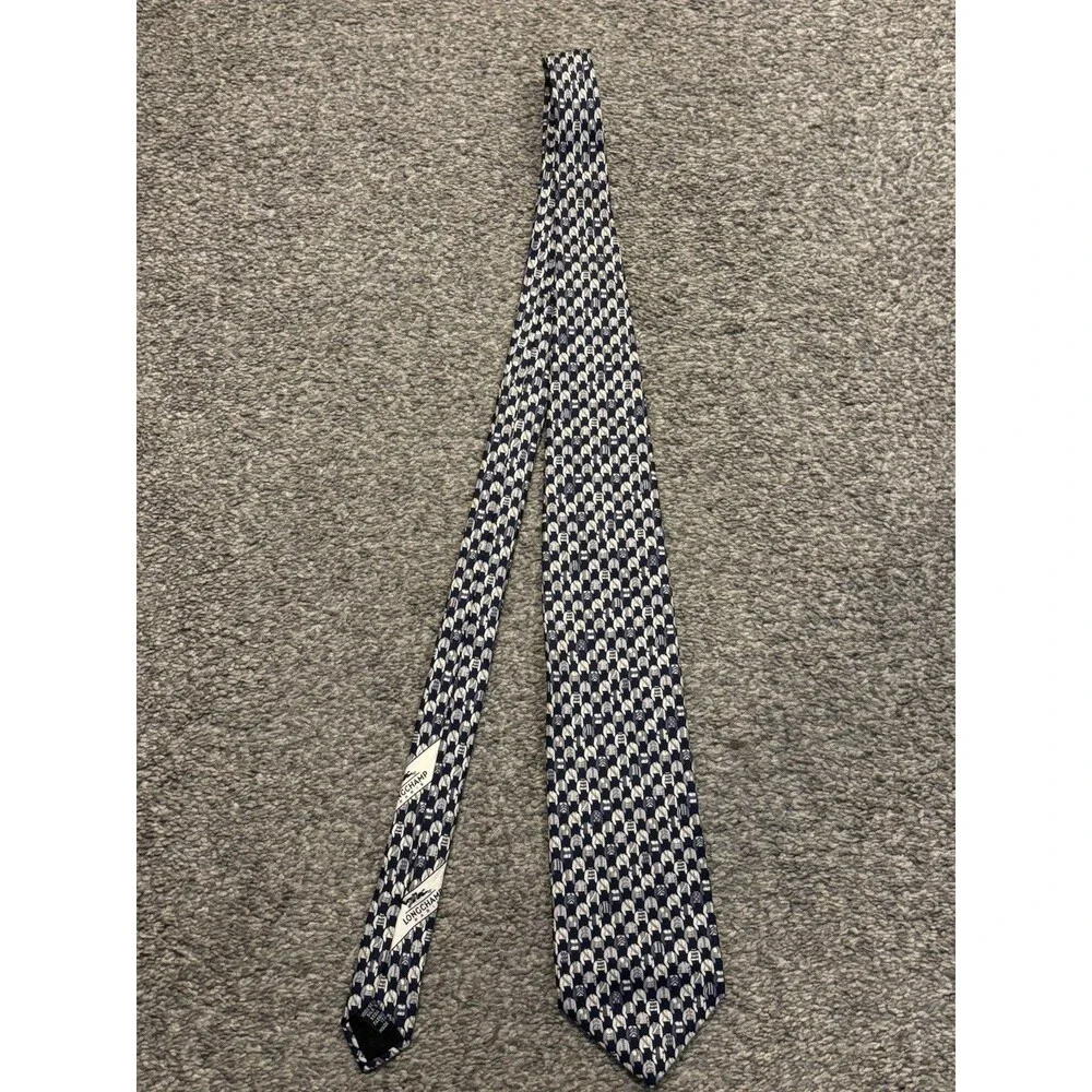 Longchamp‎ Paris Tie Sweater Jacket All Over Print 100% Silk Italy